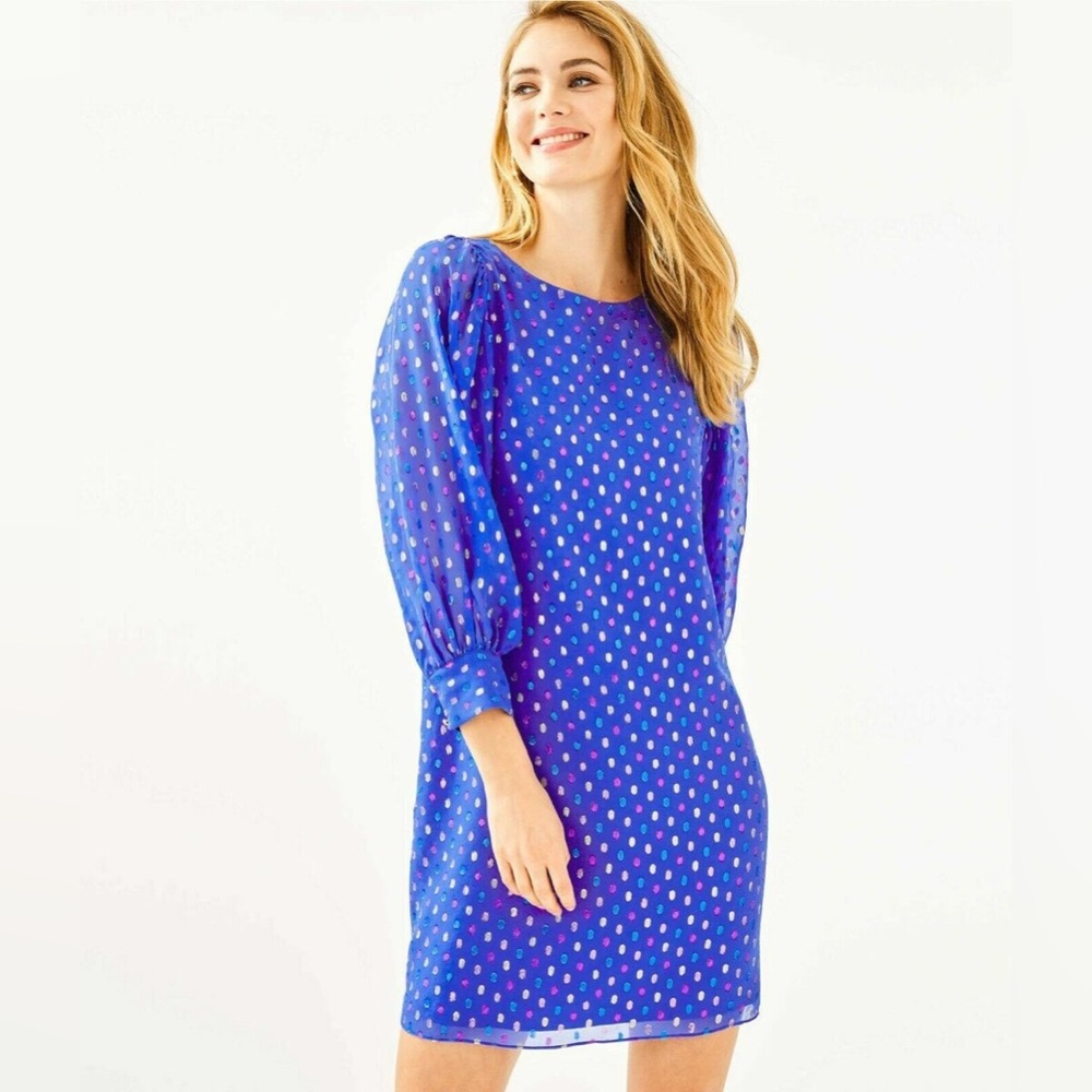 NWT - Lilly Pulitzer Maisel Metallic Silk Shift Dress